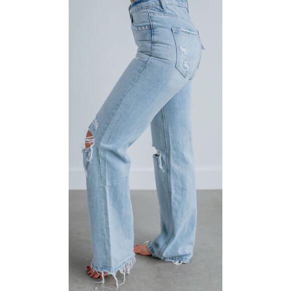Vervet Leslie Jeans Size 14 32 Distressed 90s Style Vintage High Rise Denim New - Picture 5 of 14